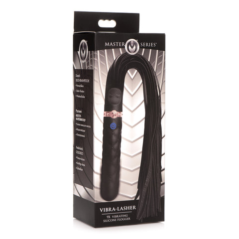 Master Series Vibra-Lasher 9X Vibrating Silicone Dildo Flogger