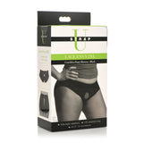 Strap U Lace Envy 2Xl Crotchless Panty Harness Black