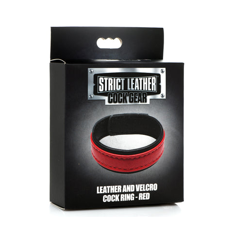 Strict Leather Cock Gear Velcro Leather Cock Ring Red
