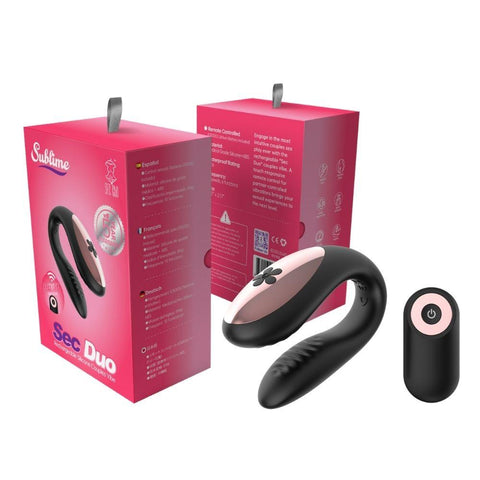 Sublime Sec Duo Rechargeable Silicone Couples Vibe Black
