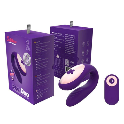 Sublime Sec Duo Rechargeable Silicone Couples Vibe Plum