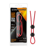 Stay Hard Silicone Double Loop Cock Ring Red