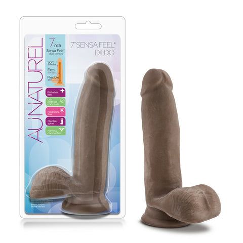 Au Naturel 7 Inch Sensa Feel Dildo Chocolate