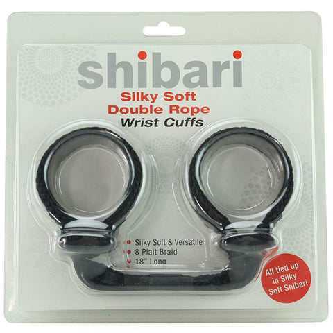 Shibari Silky Soft Double Rope Wrist Cuffs Black