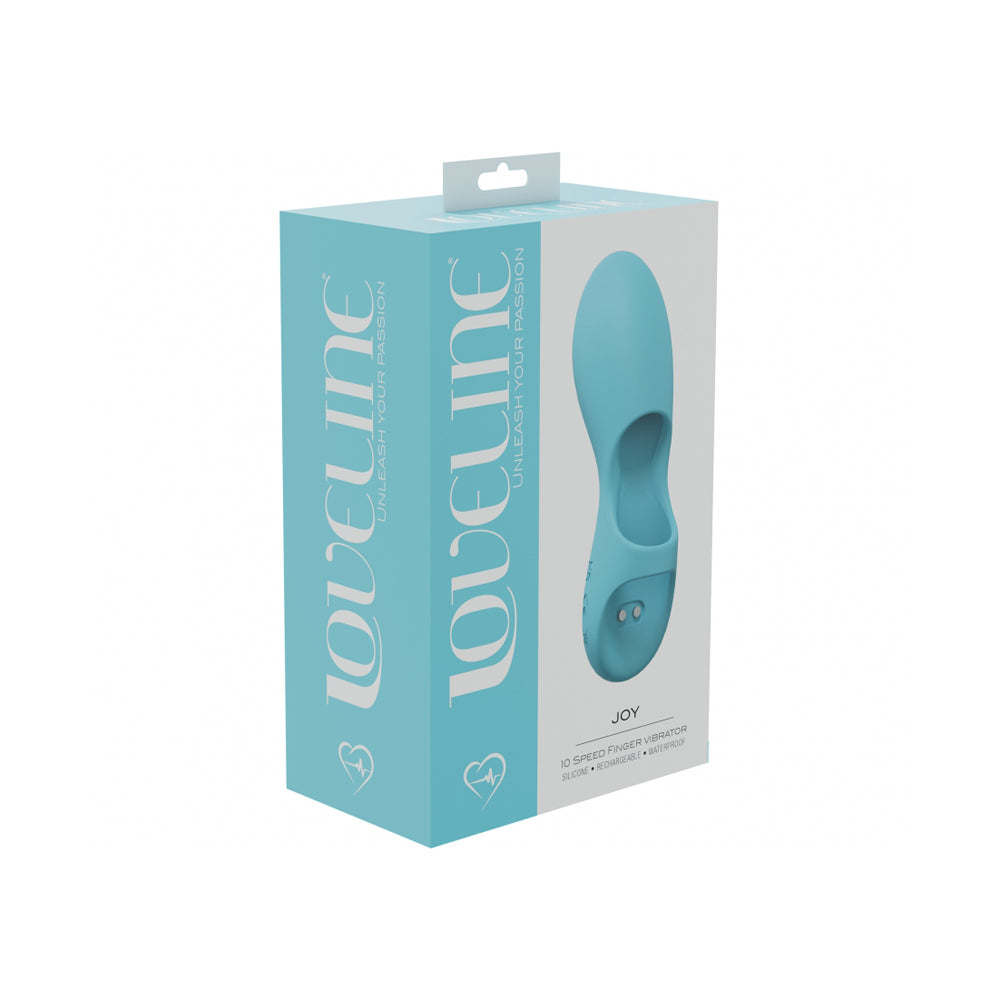 Joy 10 Speed Finger Vibe Silicone Rechargeable Waterproof Blue