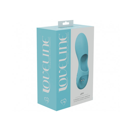 Joy 10 Speed Finger Vibe Silicone Rechargeable Waterproof Blue