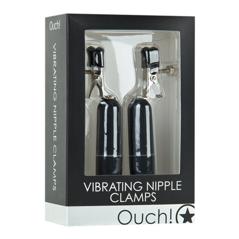 Ouch! Vibrating Nipple Clamps Black