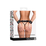 Ouch! Printed Handcuffs With Handle Old School Tattoo Style Black