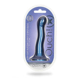 Ultra Soft Silicone Curvy G-Spot Dildo 7 Inch Metallic Blue