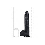 Realrock Extra Long Realistic Dildo With Balls 14 Inch Black