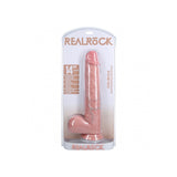 Realrock Extra Long Realistic Dildo With Balls 14 Inch Flesh