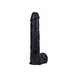 Realrock Extra Long Realistic Dildo With Balls 15 Inch Black