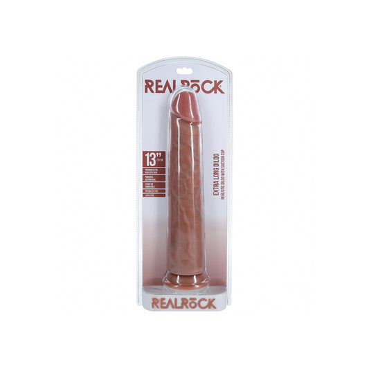 Realrock Extra Long Realistic Dildo No Balls 13 Inch Tan