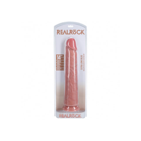 Realrock Extra Long Realistic Dildo No Balls 14 Inch Flesh