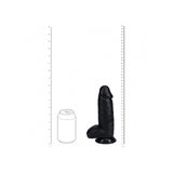 Realrock Extra Thick Realistic Dildo With Balls 8 Inch Black