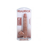 Realrock Extra Long Realistic Dildo With Balls 14 Inch Tan