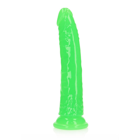 Realrock Glow In The Dark Slim Dildo 8 inch  Neon Green