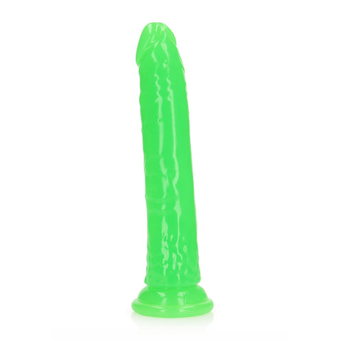 Realrock Glow In The Dark Slim Dildo 9 inch Neon Green