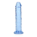 Realrock Crystal Clear Straight Realistic Dildo With Suction Cup 6 inch Blue