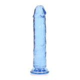 Realrock Crystal Clear Straight Realistic Dildo With Suction Cup 7 inch Blue