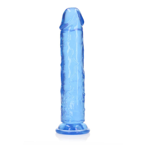 Realrock Crystal Clear Straight Realistic Dildo With Suction Cup 10 inch Blue