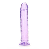 Realrock Crystal Clear Straight Realistic Dildo With Suction Cup 10 inch Purple