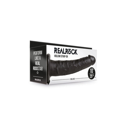 Realrock Hollow Strap-On Without Balls 10 Inch Black