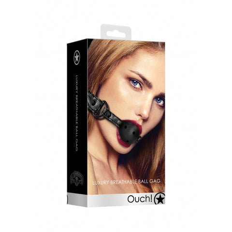 Ouch! Breathable Luxury Ball Gag Black