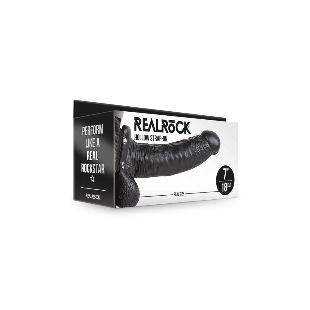 Realrock Hollow Strap-On With Balls 7 inch