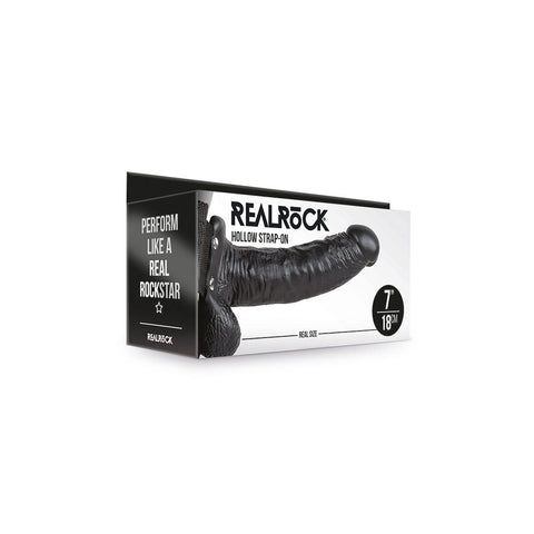 Realrock Hollow Strap-On With Balls 7 inch