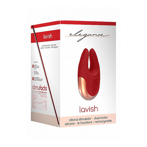 Elegance Dual Motor Clitoral Stimulator Lavish Red