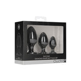 Ouch! Diamond Shape Butt Plug Set Black