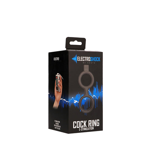 Electroshock E-Stimulation Cock Ring With Ballstrap Black