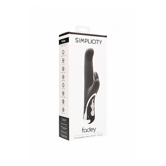 Simplicity Fadey Rechargeable Rabbit Vibrator Black