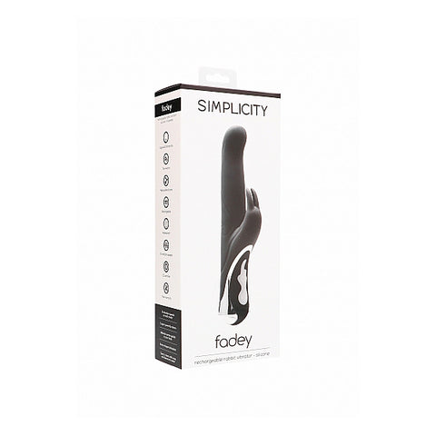 Simplicity Fadey Rechargeable Rabbit Vibrator Black