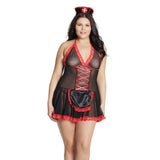 Nurse Chemise Black/Red Os/Xl