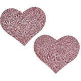 Heart Shaped Glitter Pasties Pink O/S