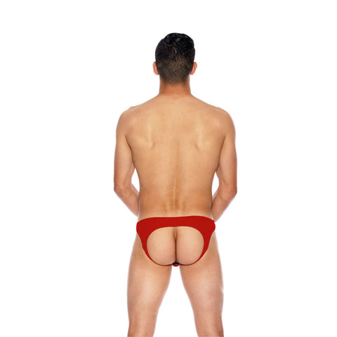 Men's Microfiber Open Back Underwear Red S/M