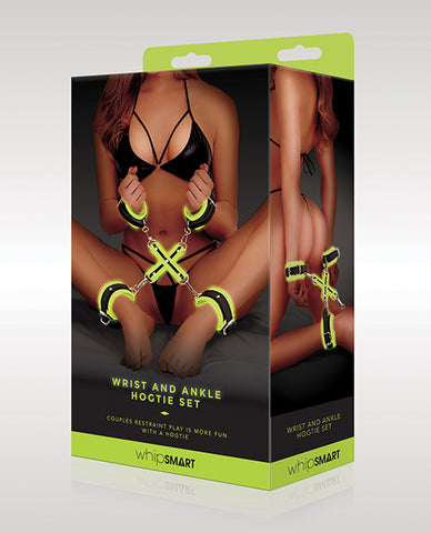 Whip Smart Glow In The Dark Wrist & Ankle Hogtie Set - Green