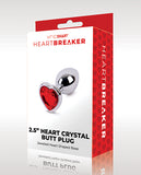 Whipsmart Heartbreaker 2.5 Inch Heart Crystal Butt Plug - Red