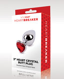 Whipsmart Heartbreaker 3 Inch Heart Crystal Butt Plug - Red