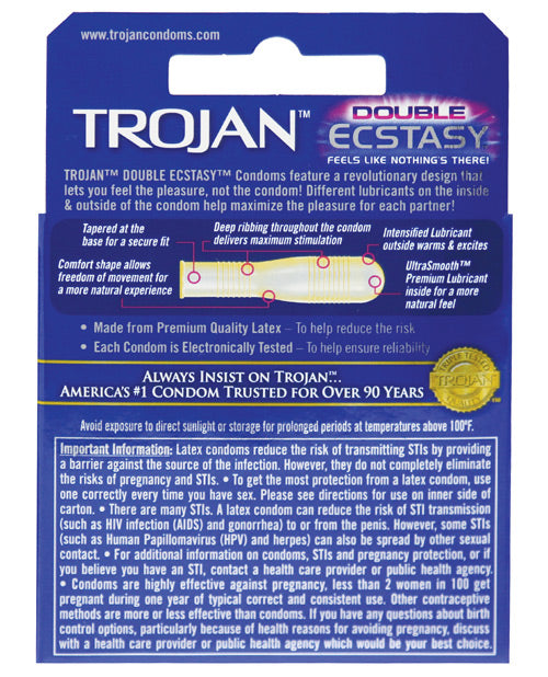 Trojan Double Ecstasy Condom - Box Of 3
