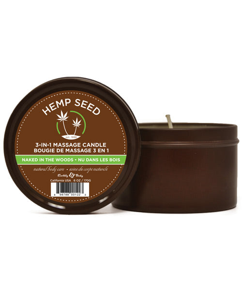 Earthly Body Suntouched Hemp Candle - 6 Oz Round Tin Naked In The Woods