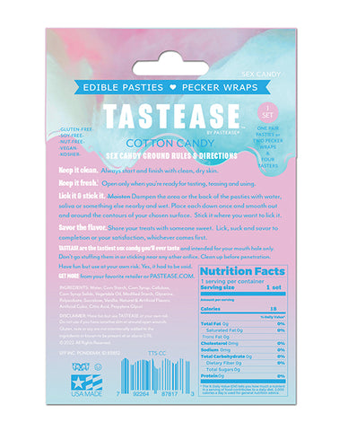 Pastease Tastease Edible Pasties & Pecker Wraps - Cotton Candy O-s