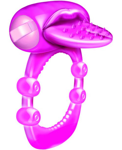 Nubby Tongue X-treme Vibrating Pleasure Ring - Magenta