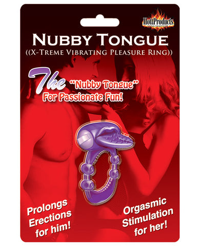 Nubby Tongue X-treme Vibrating Pleasure Ring - Purple