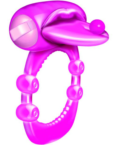 Pierced Tongue X-treme Vibrating Pleasure Ring - Magenta