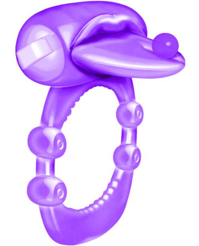 Pierced Tongue X-treme Vibrating Pleasure Ring - Purple