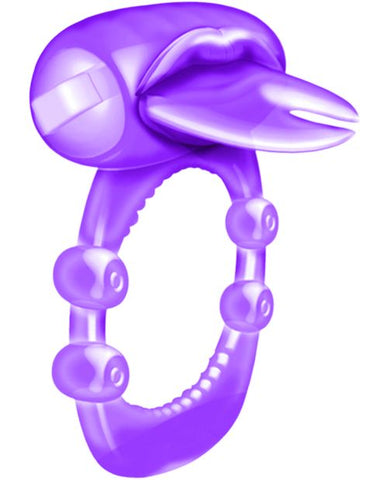 Forked Tongue X-treme Vibrating Pleasure Ring - Purple