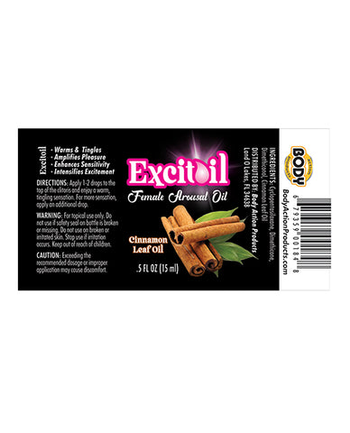 Body Action Excitoil Cinnamon Arousal Oil - .5 Oz